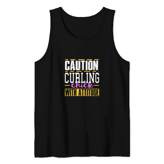 Chicken Pet Funny Curling Chick With Attitude Women Tank Tops
