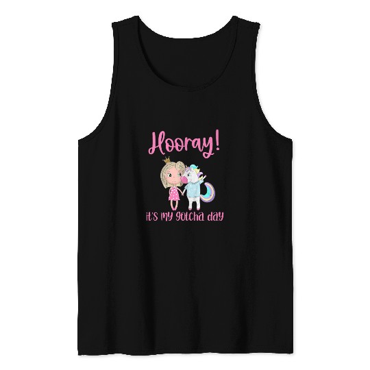 Unicorn Pet Kids Hooray Its My Gotcha Day Princess Unicorn Adoption Foster Tank Tops