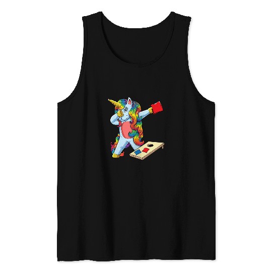Unicorn Pet Funny  Unicorn Cornhole Girls Corn Hole Unicorn Lover 22 Tank Tops