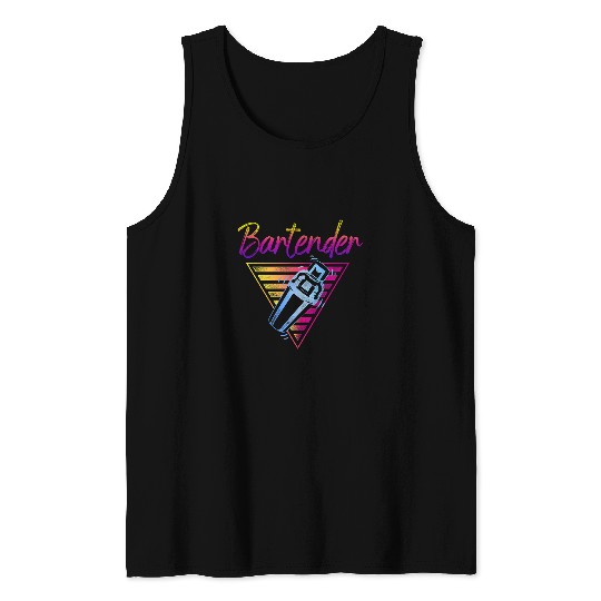 Bartender Mixologist 80s 90s Retro vintages Bartender Tank Tops