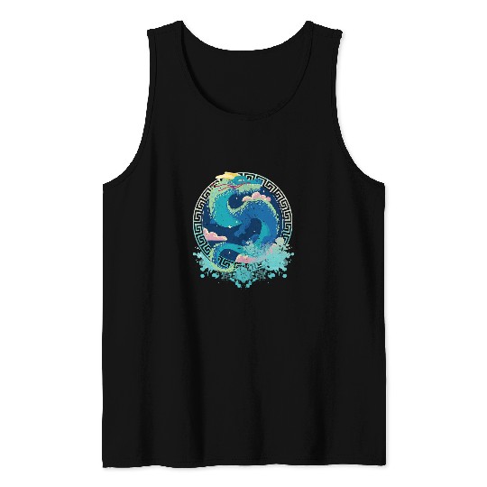 Dragon Pet Vaporwave Japanese retro dragon Japanese art 06 Tank Tops