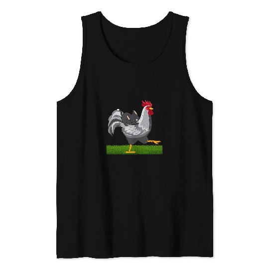 Chicken Pet Tuxedo Cat Riding A Chicken Pet Lovers Tank Tops