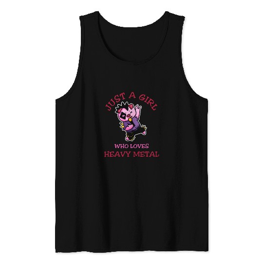 Pig Pet Just A Girl Who Loves Heavy Metal Tank Tops