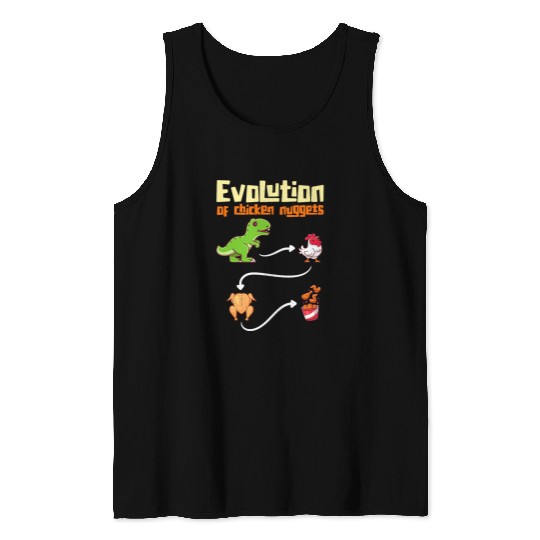 Chicken Pet Evolution Of Chicken Nuggets Evolution Dinosaur Tank Tops