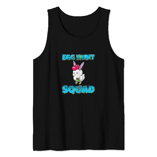 Chicken Pet Egg Hunt Squad Cute Chicken Easter Eggs Hunting Tank Tops