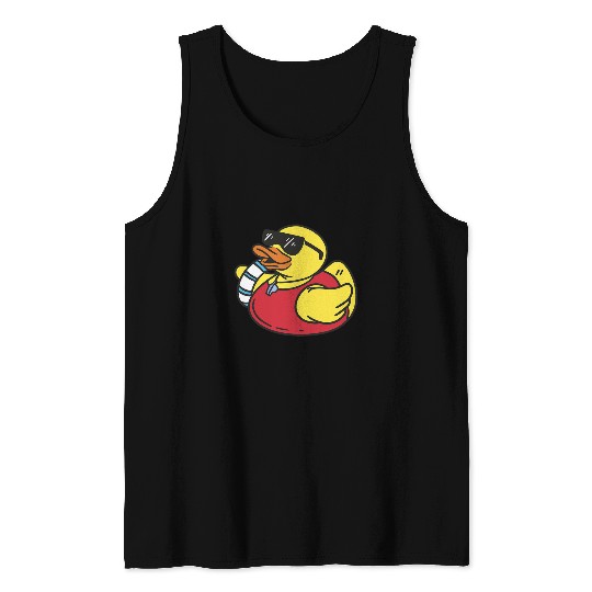 Rubber Duckie Duck Summer Pool Lifeguard Duck Camp Safety Tank Tops