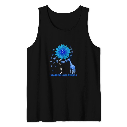 Giraffe Pet Faith Hope Fight Love diabetess Awareness Giraffes Sunflower Tank Tops