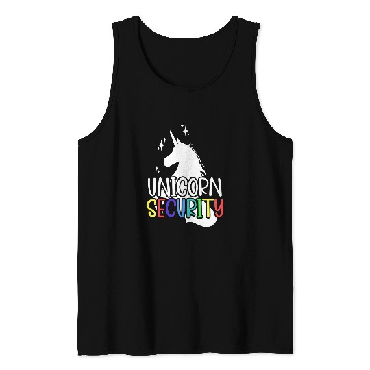 Unicorn Pet Security Halloween Dad Mom Daughter Adult Costume Tank Tops
