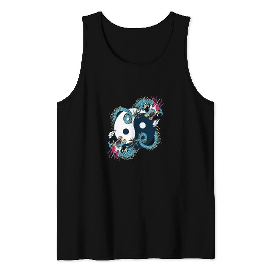 Dragon Pet Ying Yang 2Tai Chi Dragon Design for Meditation 2Tai Chi Tank Tops