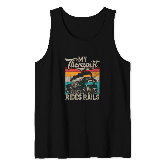 Train Lover Model Railroad Conductor Railroad Railway Train 22 Tank Tops