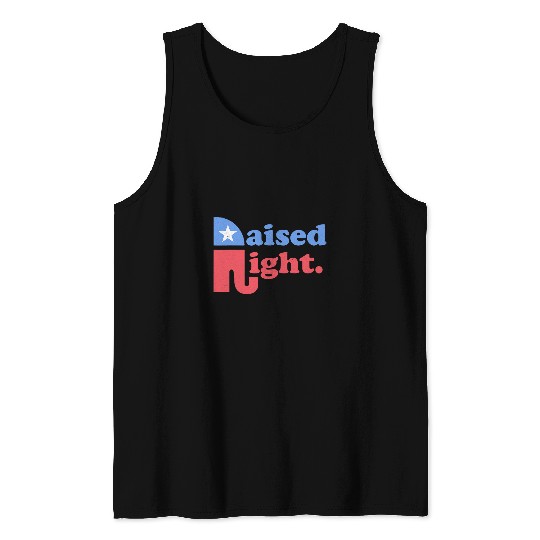 Elephant Mammal Raised Right Republican Elephant Retro Style Distressed Tank Tops