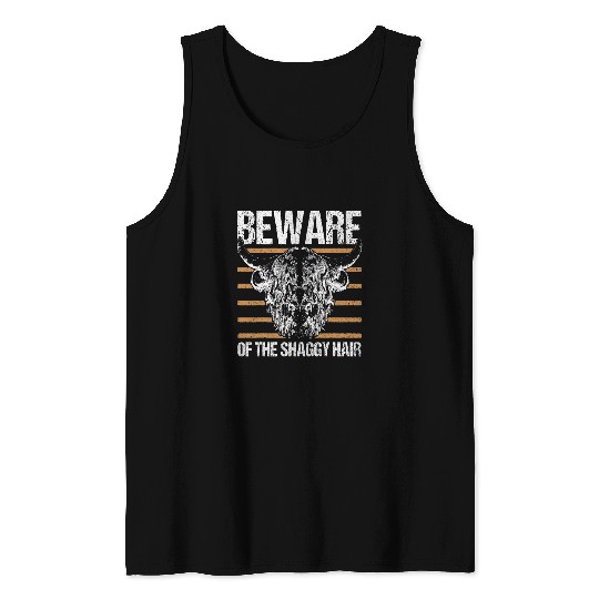 Cow Pet Scottish Highland Cow Scotland Hairy Cattle Breeder Farm 021 Tank Tops