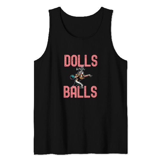 Sport Bowling Dolls With Balls Adult Sexy Team Bowling Women Tank Tops