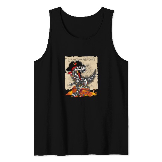 Dinosaur Pet Pirate T rexs Pirate Treasure Map Mamasaurus Dinosaur Pirate Tank Tops
