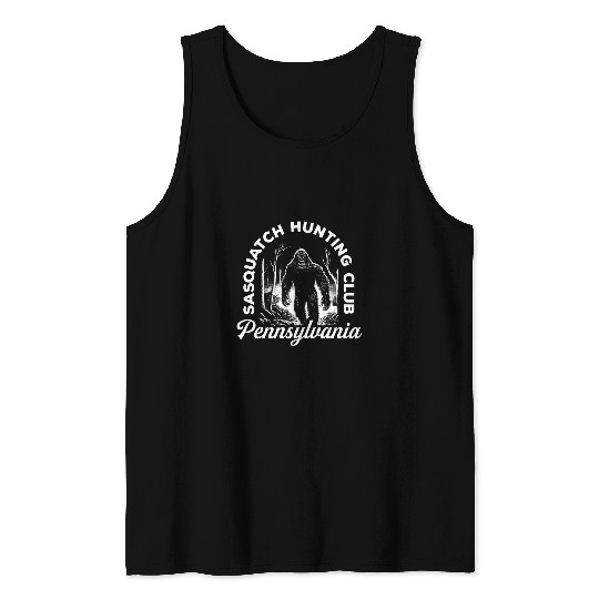 Bigfoot Pet Sasquatch Hunting Club Pennsylvania Bigfoot Souvenir Tank Tops