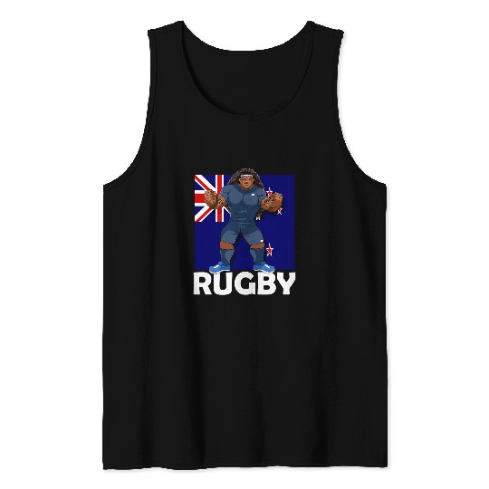 Sport Rugby Defender Samoan Pride Kiwi New Zealand Flag Tank Tops