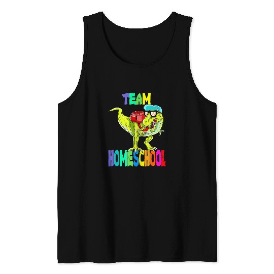 Dinosaur Pet Team Homeschool Dinosaur T rexs Back To School Tank Tops