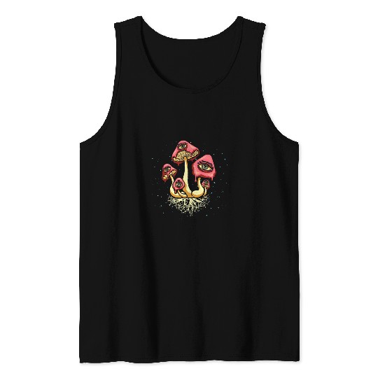 Aliens UFO psychedelics Mushroom Alien Shrooms Lover Tank Tops