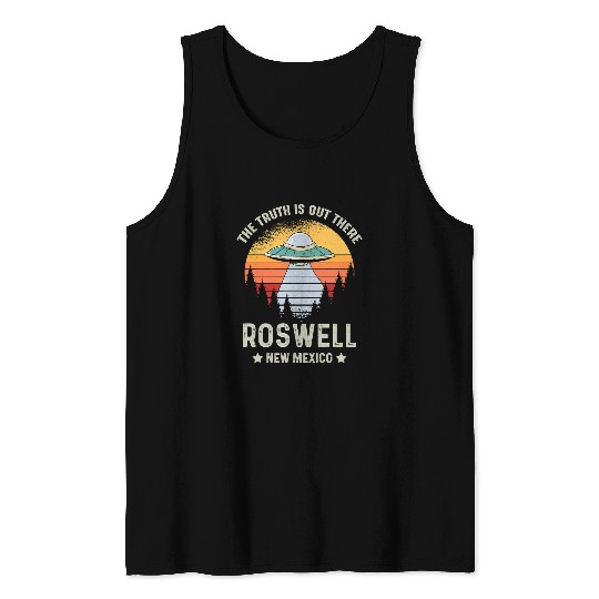Aliens UFO Truth Is Out There Roswell New Mexico Alien Abduction UFO Tank Tops