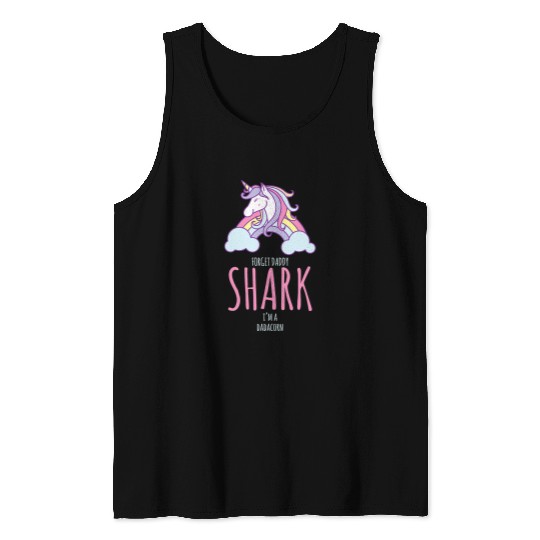 Unicorn Pet Mens Funny Unicorn  Dada Ever Forget Daddy Shark Im Dadacorn Tank Tops