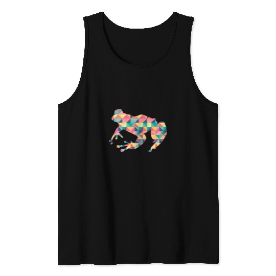 Frog Pet Abstract Color Summer Toad Animal Lover Girl Tank Tops