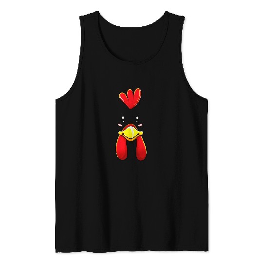 Chicken Pet Face Costume Funny Hen Chick Kids Adults Tank Tops