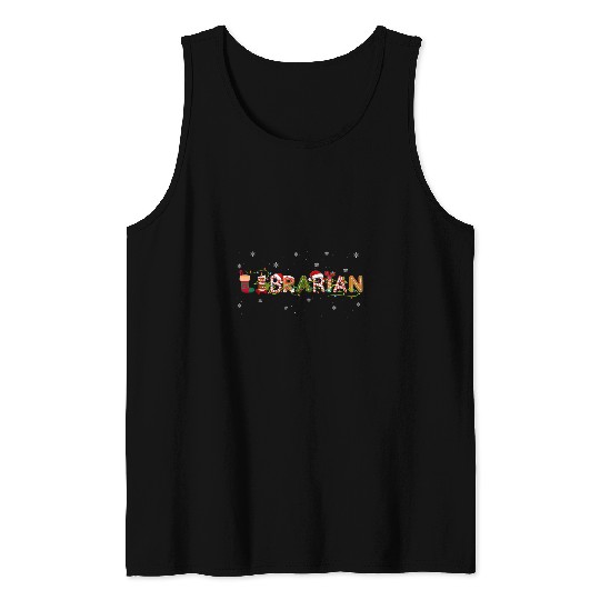 Book Fun Merry Christmas Tree Love Reading Books Librarian 2 Tank Tops