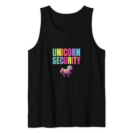 Unicorn Pet Security Halloween Dad Mom Daughter Party Costume 1 Tank Tops