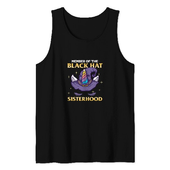Unicorn Pet Member of the Black Hat Sisterhood Halloween Witch 216 Tank Tops