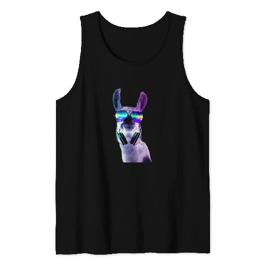 Llama Pet Rave Llama EDM DJ Tech House Music Underground Funny Tank Tops
