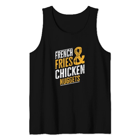 Chicken Pet Funny French Fries and Chicken Nuggets Lover Tank Tops