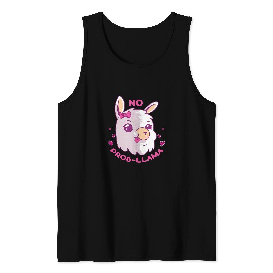 Llama Pet Funny No ProbLlama Alpaca Lover Tank Tops