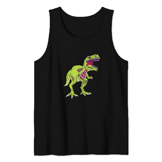 Dinosaur Pet TRex Zombie Scary Tyrannosaurus rexs Halloween Tank Tops