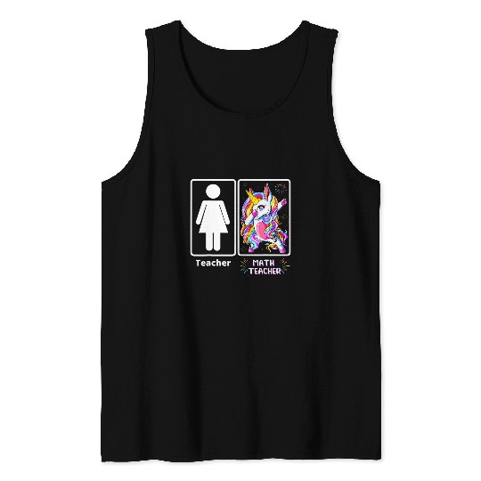 Unicorn Pet Math Teacher Gift Funny Unicorn Math Teacher Appreciation 21 Tank Tops