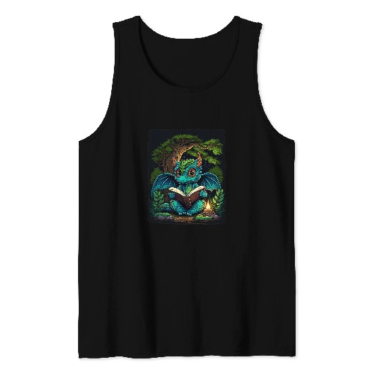 Book Fun Reading Dragon Dino Book Books Reading Fantasy Reader 5 1 Tank Tops