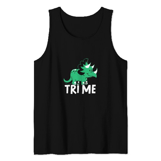 Dinosaur Pet Tri Me Triceratops Dinosaur Fossil Paleontology Extinct Dino Tank Tops