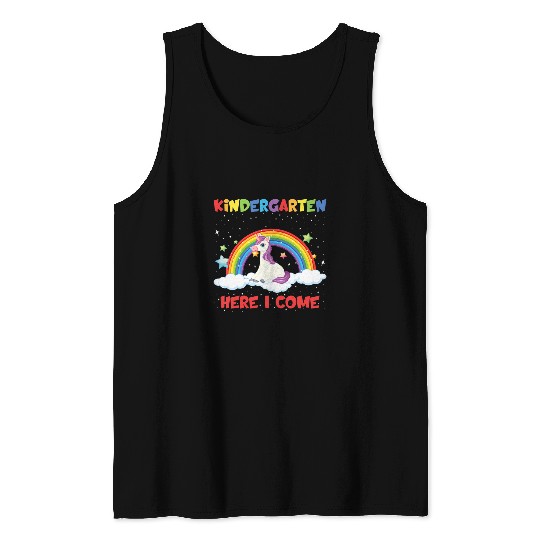 Unicorn Pet Kids Kindergarten here i come Rainbow unicorn stars children Tank Tops