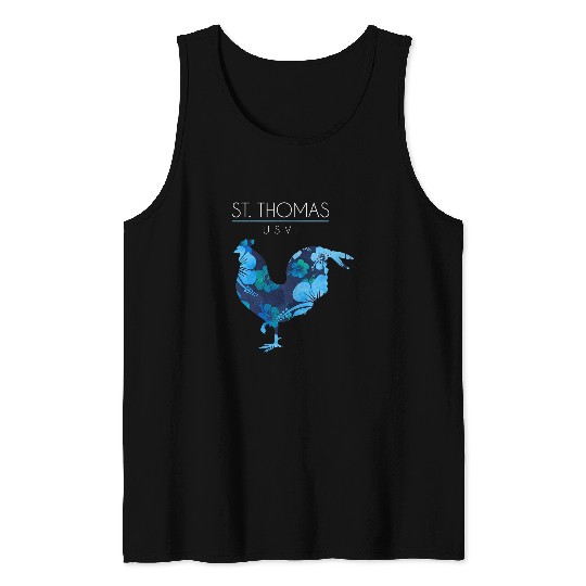Chicken Pet St Thomas USVI Flower Hibiscus Chicken Lover Souvenir Tank Tops