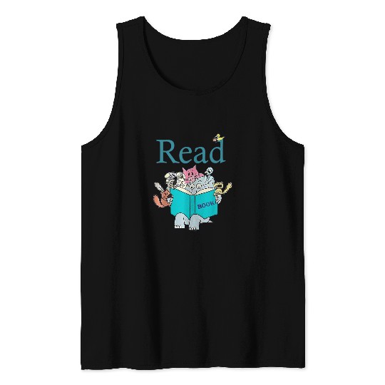 Elephant Mammal Read Book Club Piggie Elephant Pigeons Funny Tank Tops