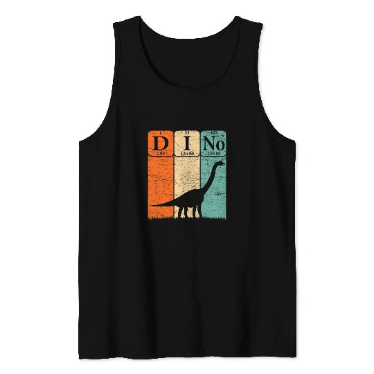 Dinosaur Pet Periodic Table Elements Brontosaurus Paleontologist Tank Tops