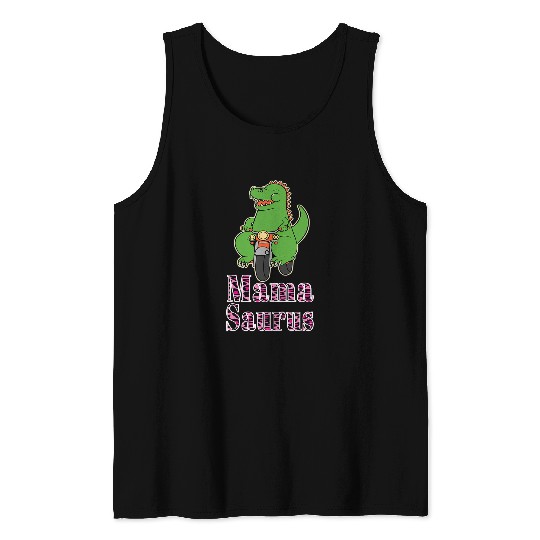 Dinosaur Pet MamaSaurus TRex Funny Mama Saurus Dinosaurs Leopard 4 Tank Tops