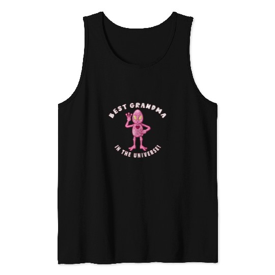 Aliens UFO Grandma In The Universe Funny Alien Lover Mothers Day Tank Tops