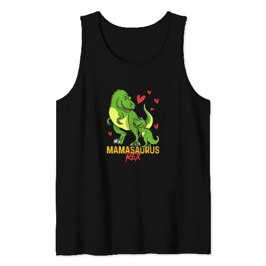 Dinosaur Pet Mamasaurus TRex Dinosaur Mama Saurus Family Matching Women Tank Tops