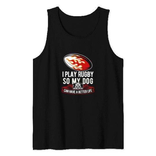 Sport Rugby Dog League Union Player Rugby Tank Tops