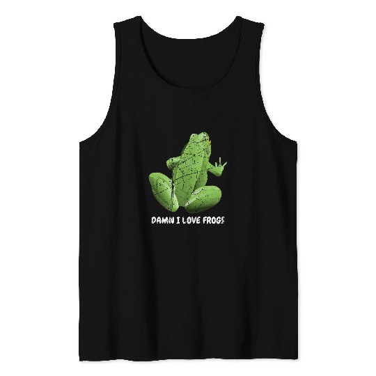 Frog Pet Amphibian Animal Frog Funny Damn I Love Frogs DILF Grunge Tank Tops