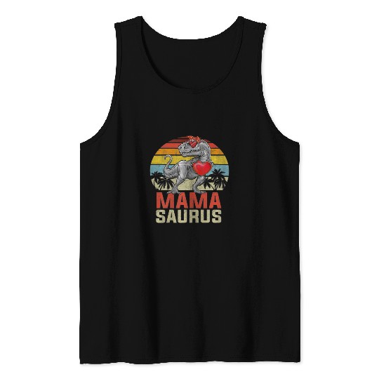 Dinosaur Pet Mamasaurus T rexs Dinosaur Funny Mama Saurus Mothers Family1 Tank Tops