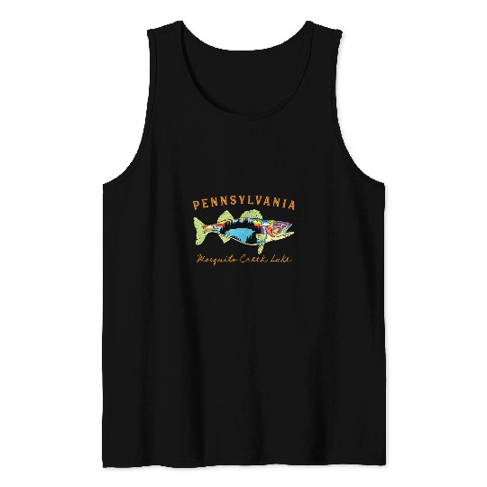Fishing Fun Pennsylvania Creek Mosquito Lake Walleye Fishing Tank Tops