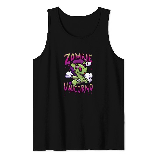 Unicorn Pet Tokidoki Halloween Zombie Unicorno Milo Portrait Tank Tops