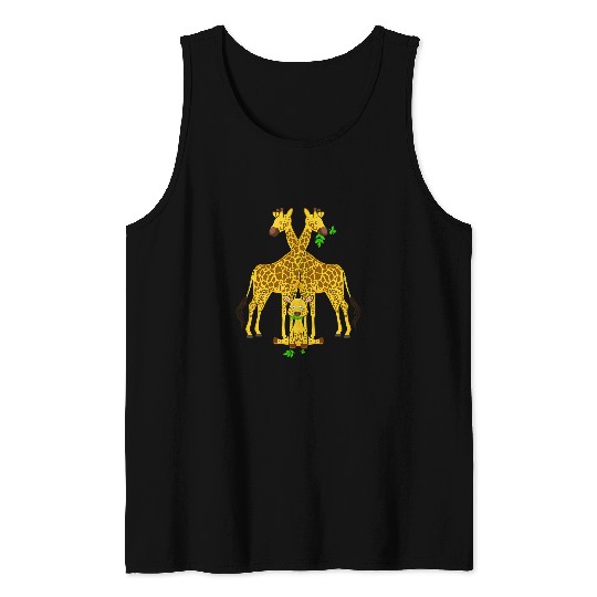 Giraffe Pet Family Zookeeper Zoogoer Wildlife Animal Zoo Tank Tops