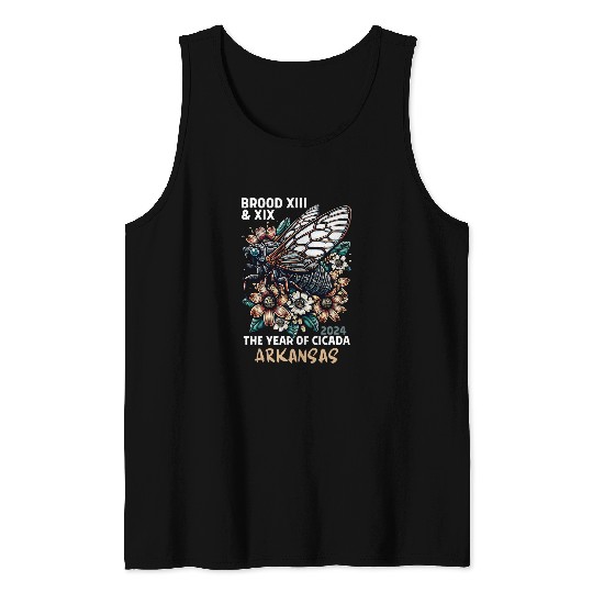 Cicada Lover Insect Bug Cicada Invasion 2024 Arkansas Tank Tops